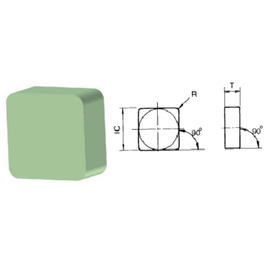 Picture of SNGN432 CC-60 Romay SNGN120408 CC-60 Square Negative Whisker Ceramic 0.0310 0.79mm Radius Roughing, Semi Finishing